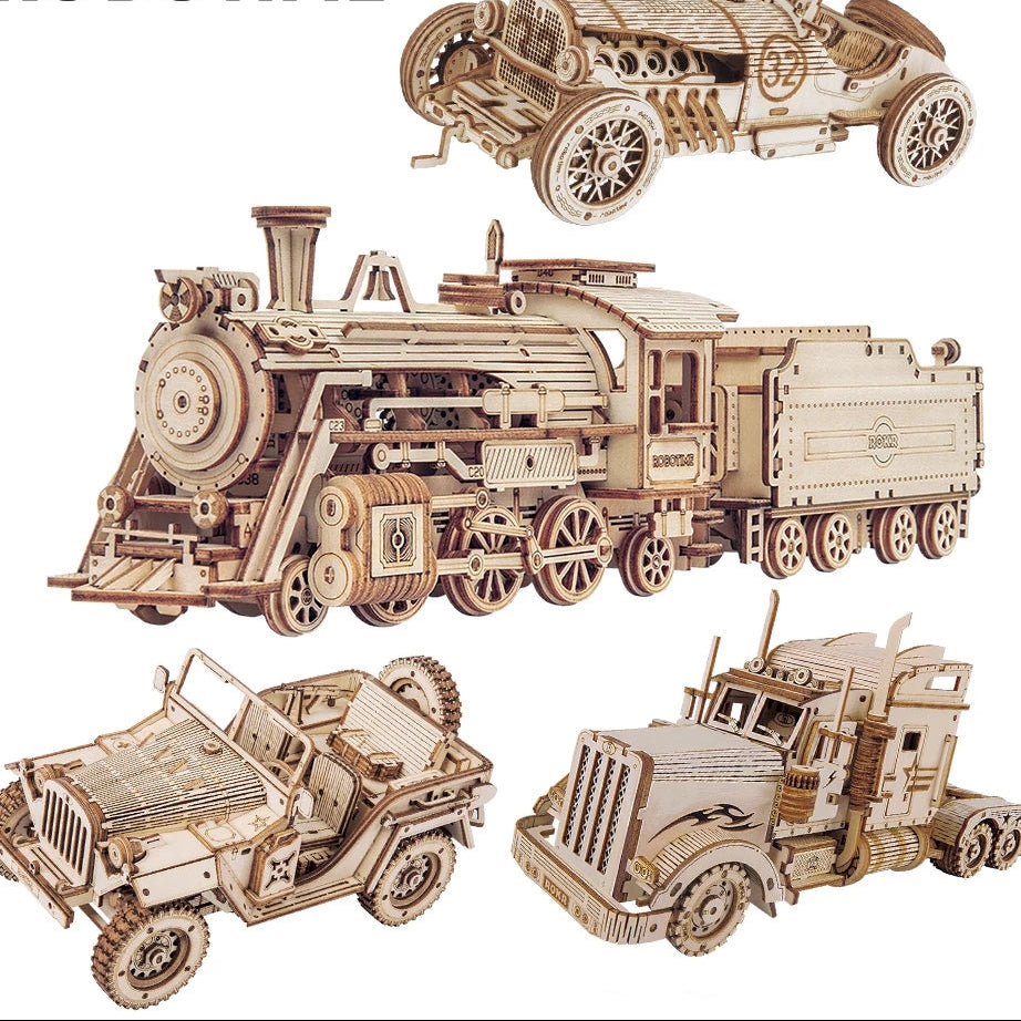 Puzzle 3D en bois – Locomotive – 308 pièces – 12+
