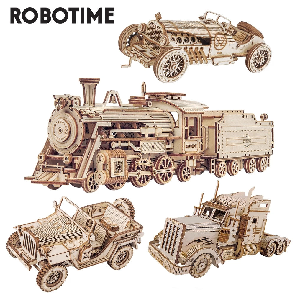Puzzle 3D en bois – Locomotive – 308 pièces – 12+