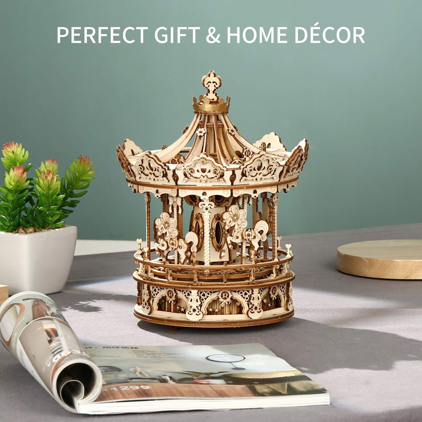 Boîte à musique DIY – Manège romantique – 336 pièces – 8+