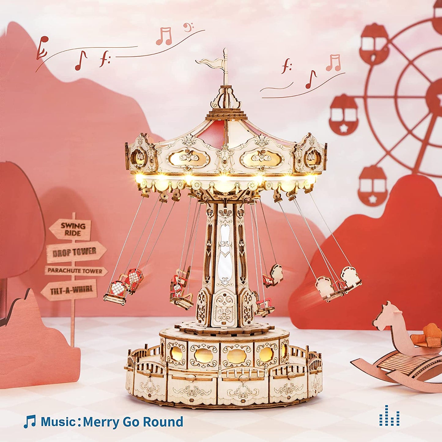 Boîte à musique DIY – Manège volant – 289 pièces – 8+