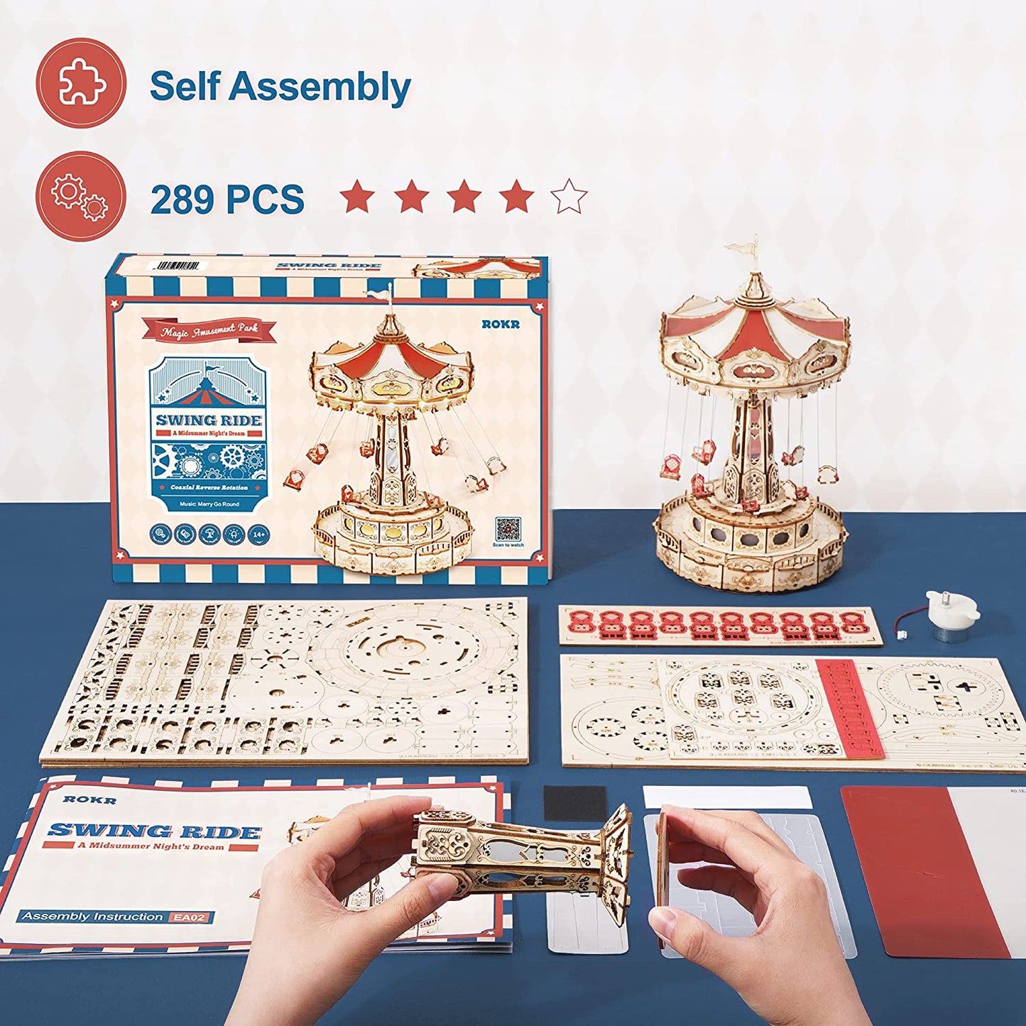 Boîte à musique DIY – Manège volant – 289 pièces – 8+