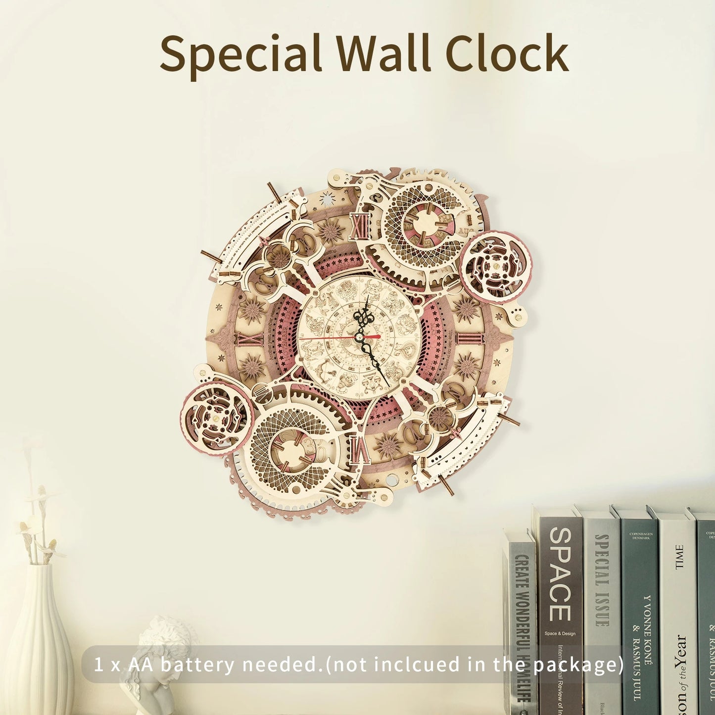 Horloge murale 3D en bois – Zodiaque – 168 pièces – 12+
