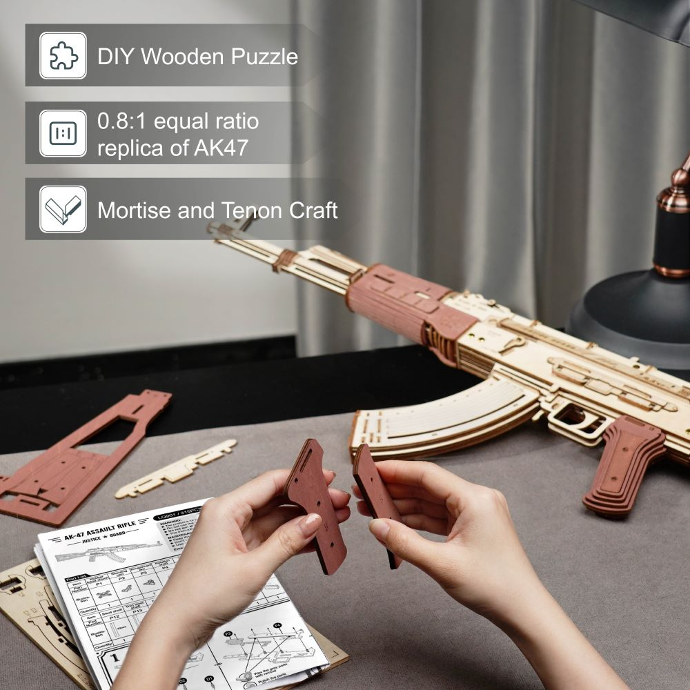 Puzzle 3D en bois – Fusil automatique AK-47 – 315 pièces – 14+