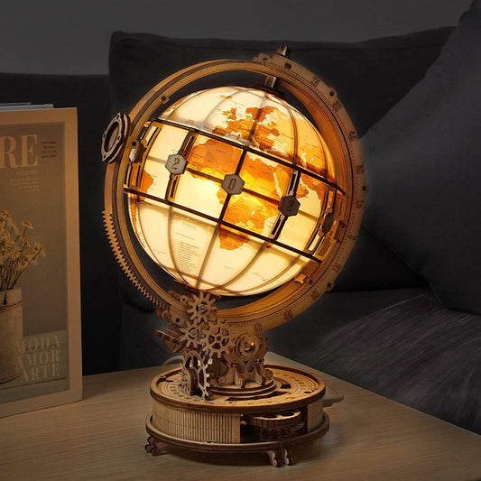 Globe lumineux 3D en bois – 180 pièces – 14+
