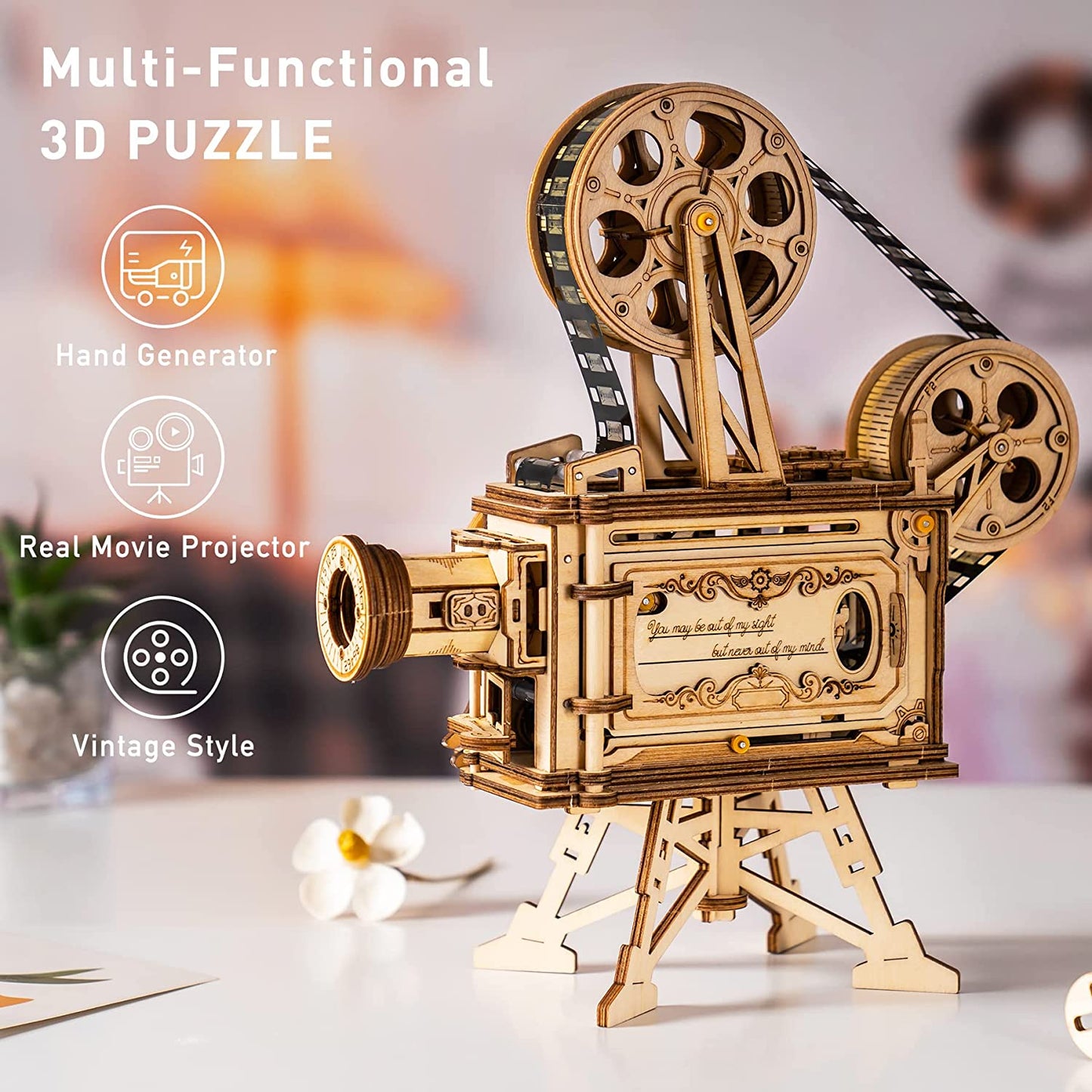 Puzzle 3D en bois – Projecteur de Cinéma – 183 pièces – 14+