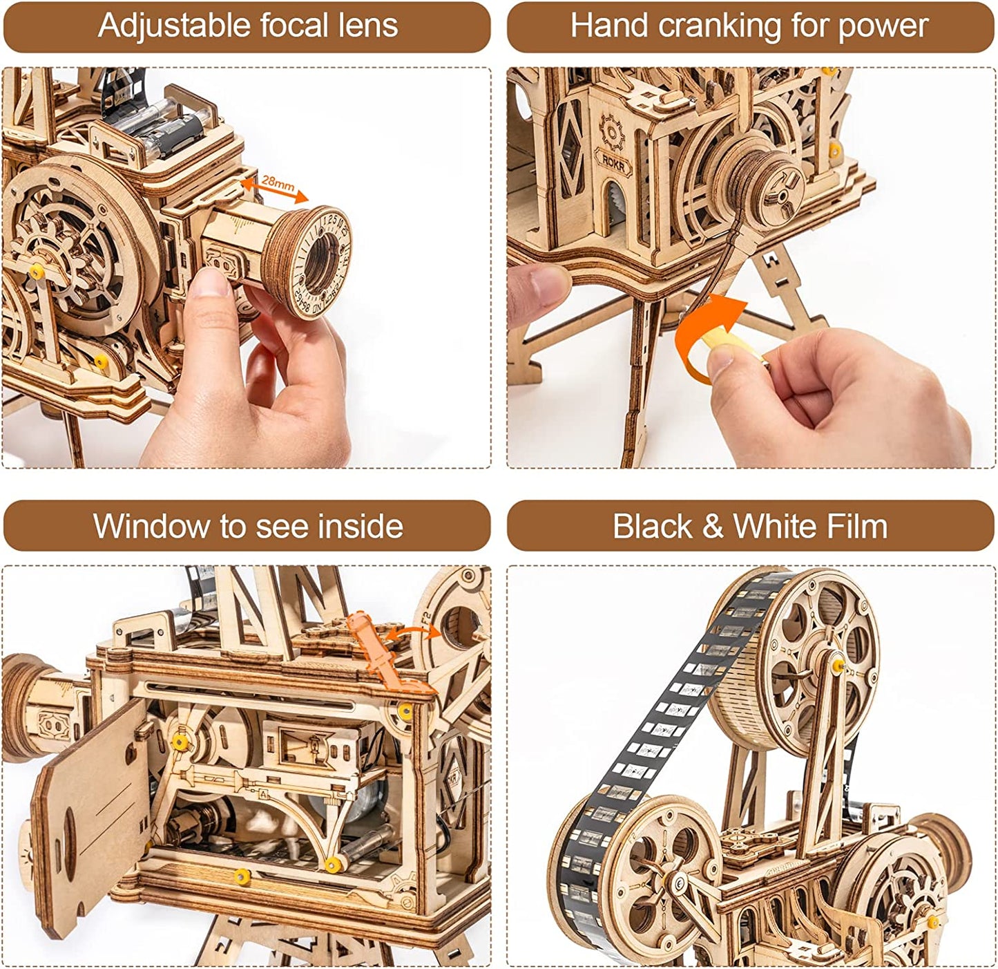 Puzzle 3D en bois – Projecteur de Cinéma – 183 pièces – 14+